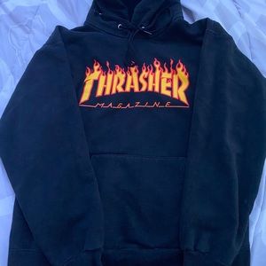 thrasher flame logo hoodie